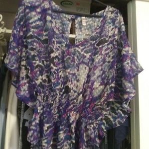 Satin blouse. Waist length